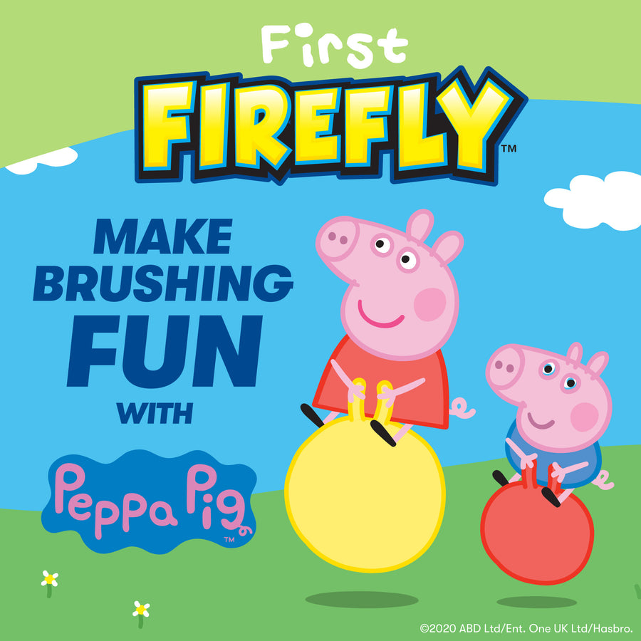 First Firefly Peppa Pig Training Kit, Light Up Kids Toothbrush and Natural Toothpaste