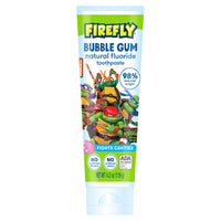 Firefly Kids Anti-Cavity Natural Fluoride Toothpaste, TMNT, Bubble Gum Flavor, ADA Accepted