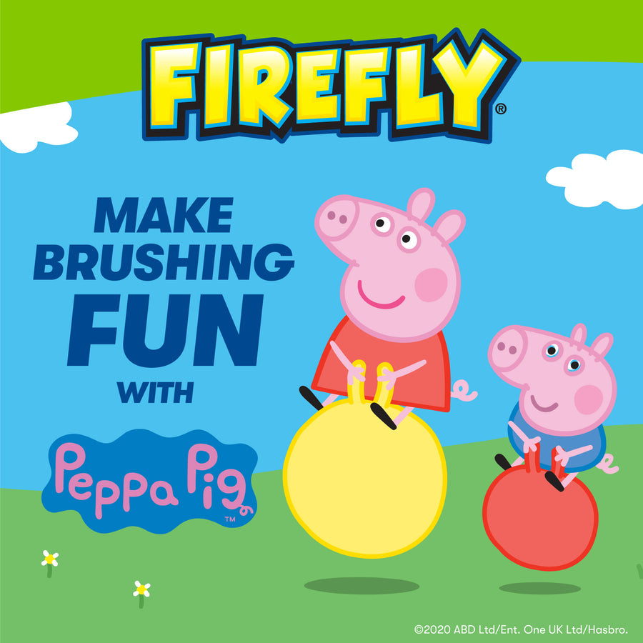 Firefly Peppa Pig Soft Bristled Toothbrush with Protective Cap, Ages 3+, 3 Count Value Pack