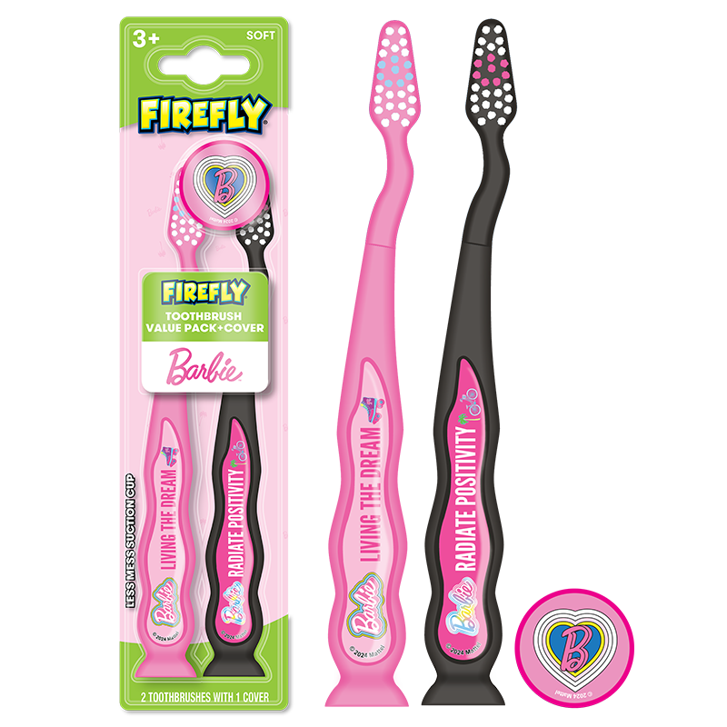 Firefly Barbie Toothbrush Value Pack, Soft Bristles, for Kids 3+