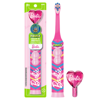 Firefly Clean N' Protect Barbie Toothbrush with Antibacterial Cover, Soft Bristles, Battery Included, Ages 3+
