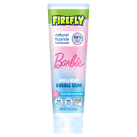 Firefly Kids Anticavity Natural Fluoride Toothpaste, Barbie, Bubble Gum Flavor