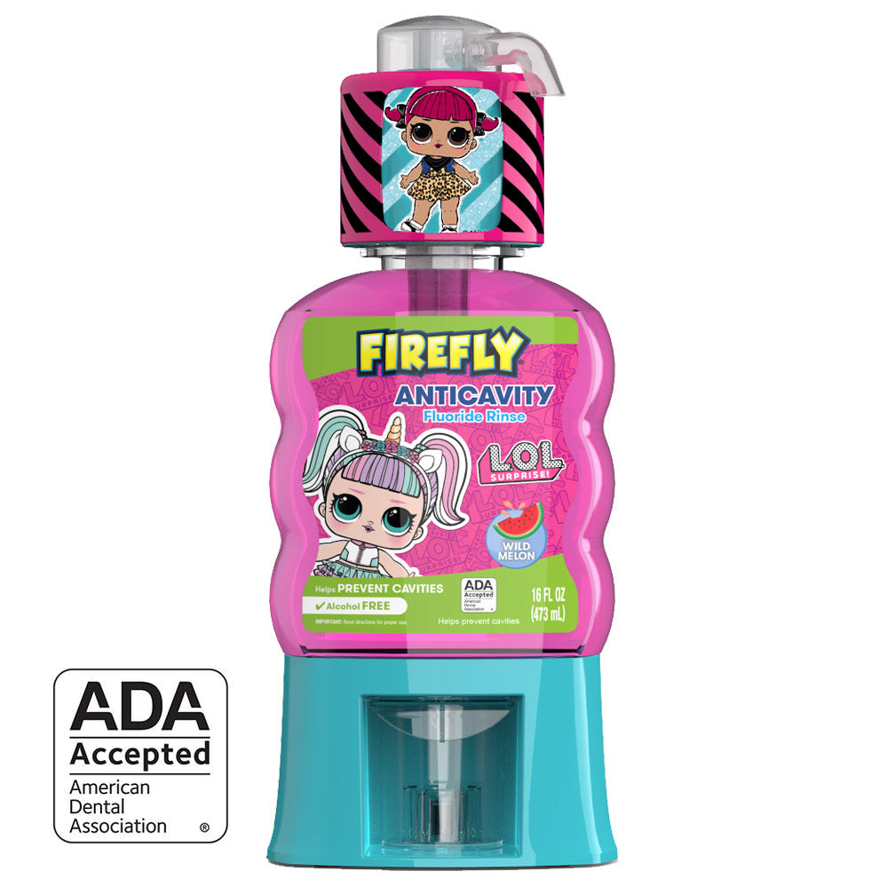 Firefly L.O.L. SURPRISE! Anti-cavity Fluoride Rinse, Wild Melon Flavor, 16 Oz