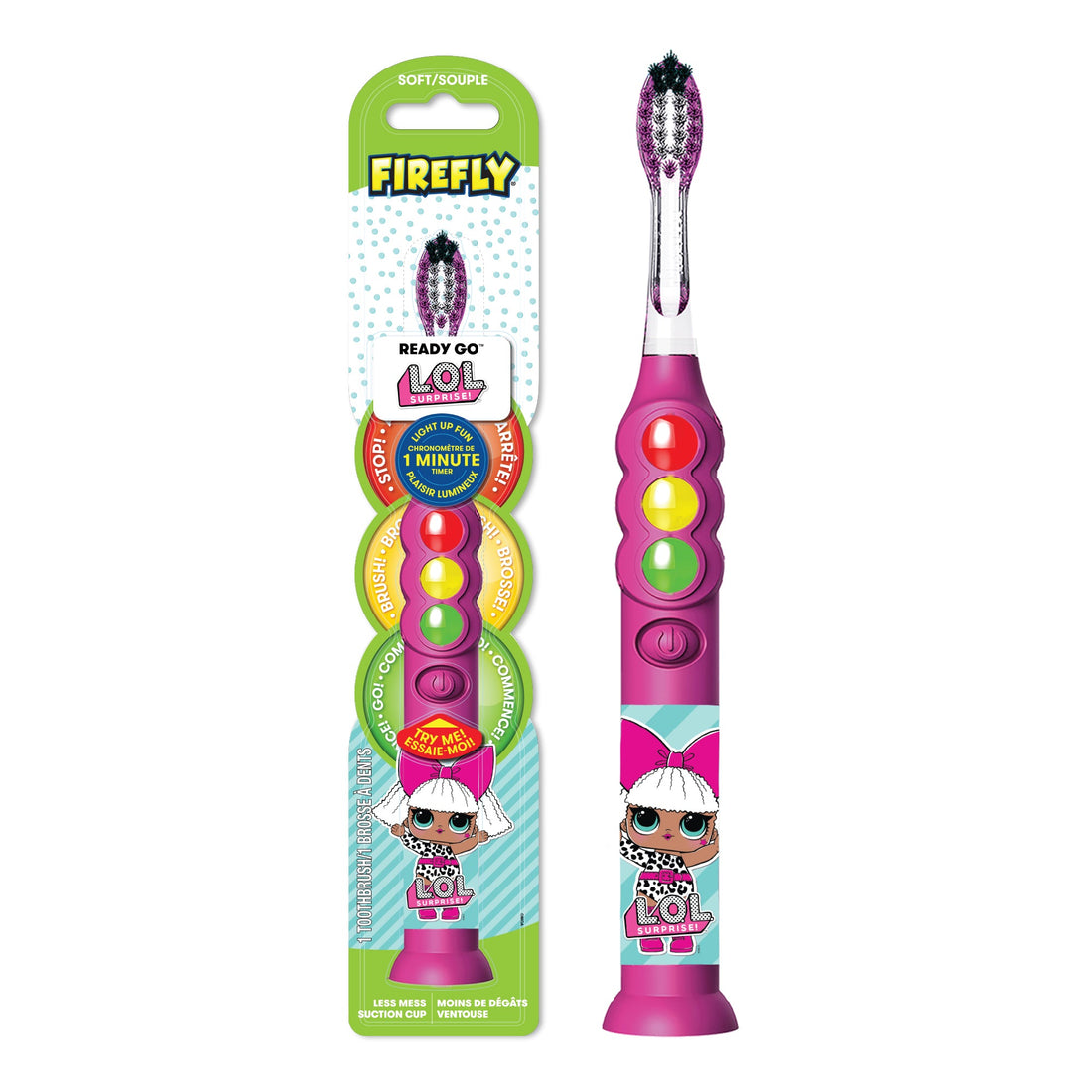 Firefly Ready Go L.O.L. SURPRISE! Light Up Timer Toothbrush, Pink