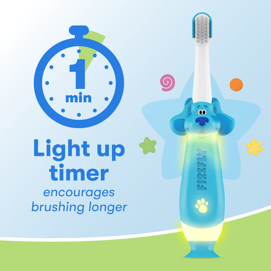 First Firefly Blue's Clues Light up toothbrush and Icon of a watch, Light up timer encourages brushing longer