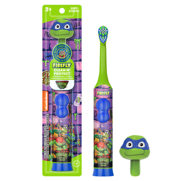 Firefly Clean N' Protect Teenage Mutant Ninja Turtles Power Toothbrush, 3D Cover, Soft, Ages 3+