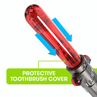 Close up of Firefly Star Wars Red Lightsaber toothbrush, Protective toothbrush cover