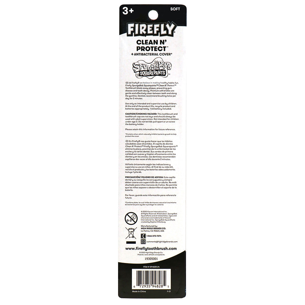 Firefly Clean N' Protect SpongeBob SquarePants Battery Powered Toothbr