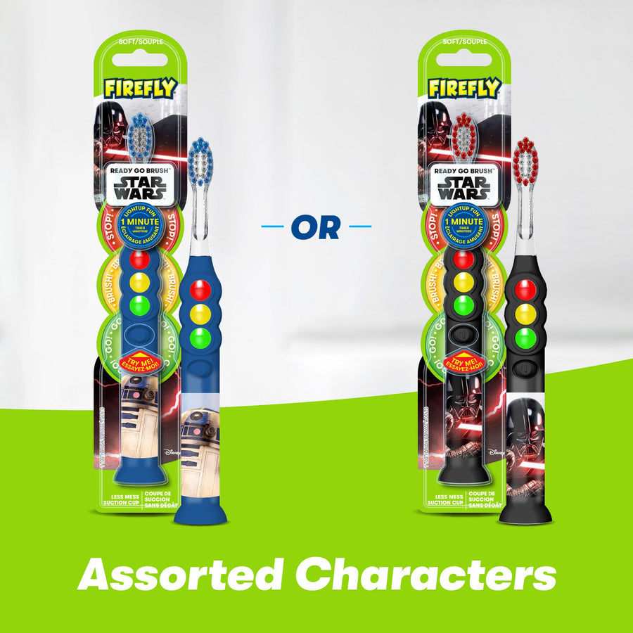 Firefly Star Wars Ready Go Toothbrushes R2-D2 or Darth Vader, Assorted characters