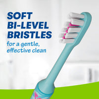 Close up of LOL SURPRISE! Toothbrush, Soft Bi-level bristles for a gentle, effective clean