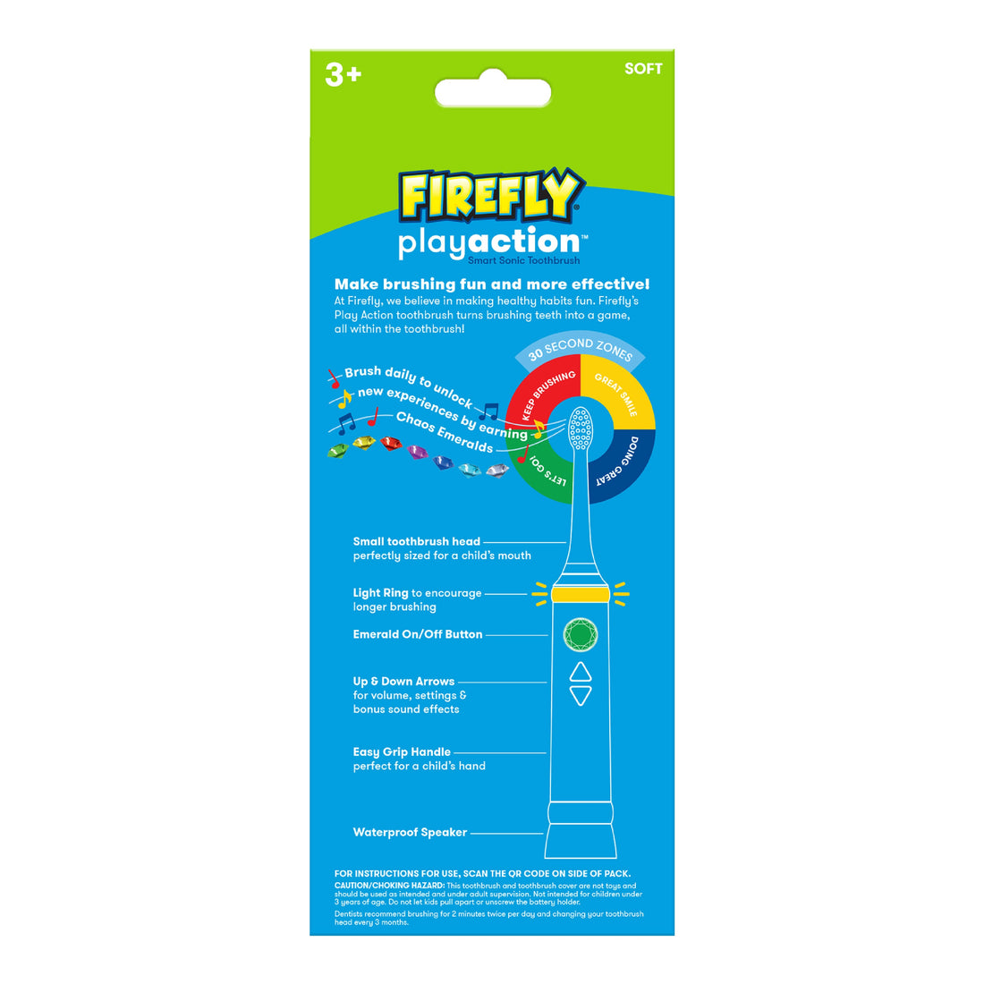 FIREFLY Play Action Sonic The Hedgehog - Kit de cepillo de dientes  interactivo con pilas, con luces, música y juegos, baterías incluidas, a  partir de