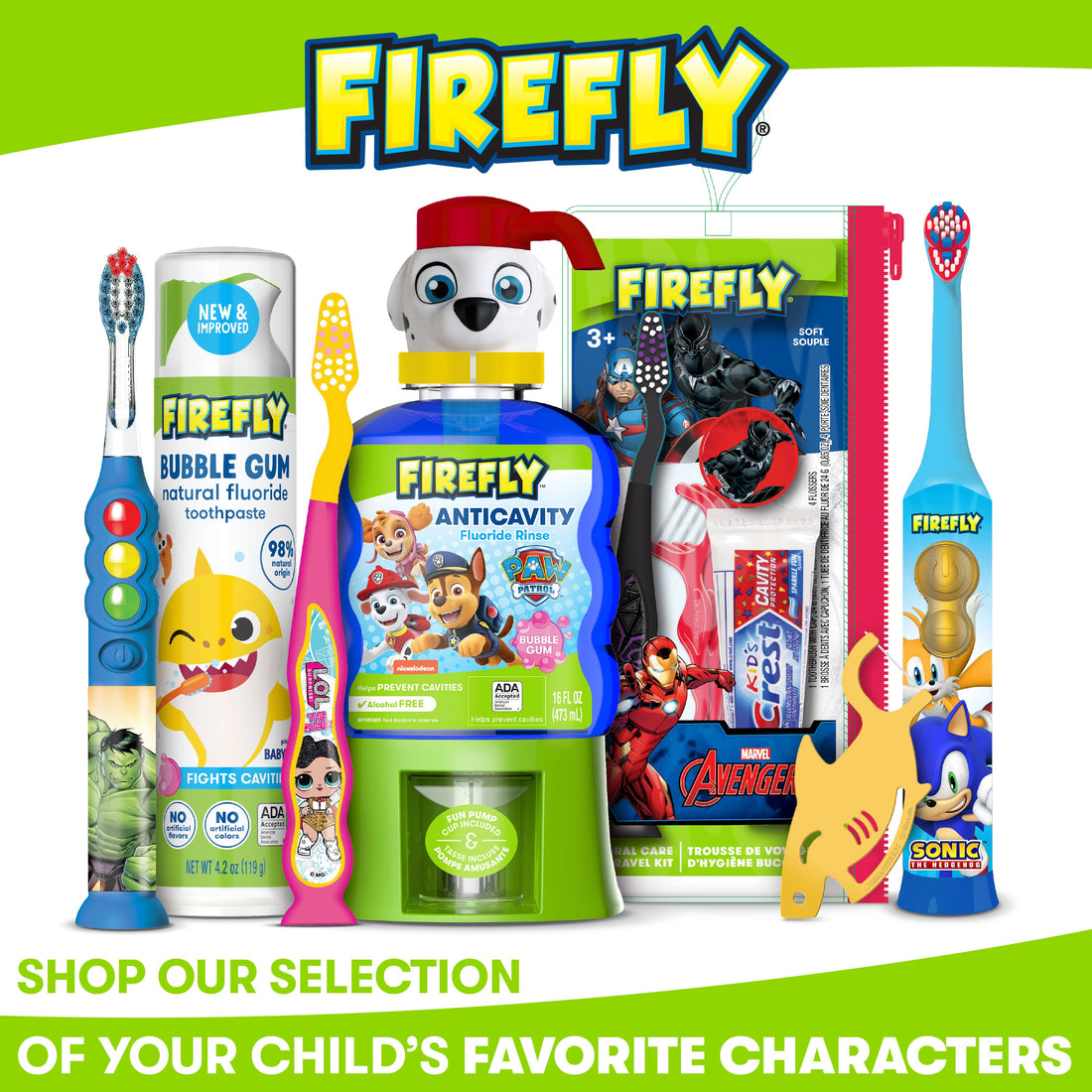 Assortment of Firefly Products. Shop our selection of your child&