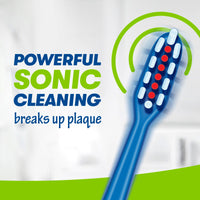 Close up of Transformers Sonic Toothbrush, Powerful Sonic cleaning breaks up plaque