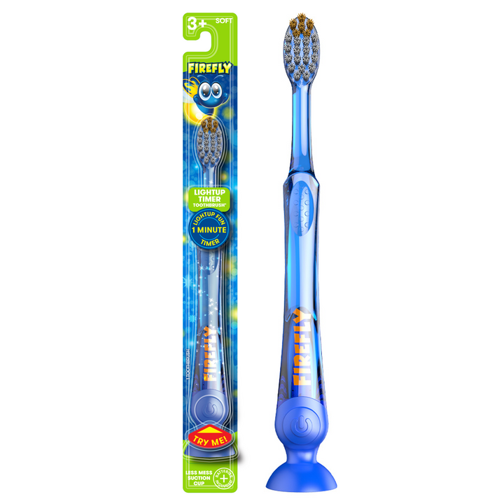 Firefly Light Up Timer Toothbrush, Premium Soft Bristles, 1 Count, Blue
