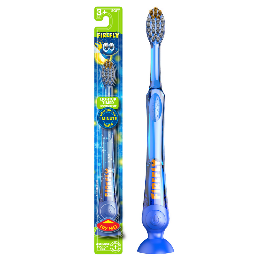 Firefly Light Up Timer Toothbrush, Premium Soft Bristles, 1 Count, Blue