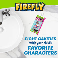 LOL Surprise travel pack on a bathroom counter. Fight cavities with your child's favorite characters