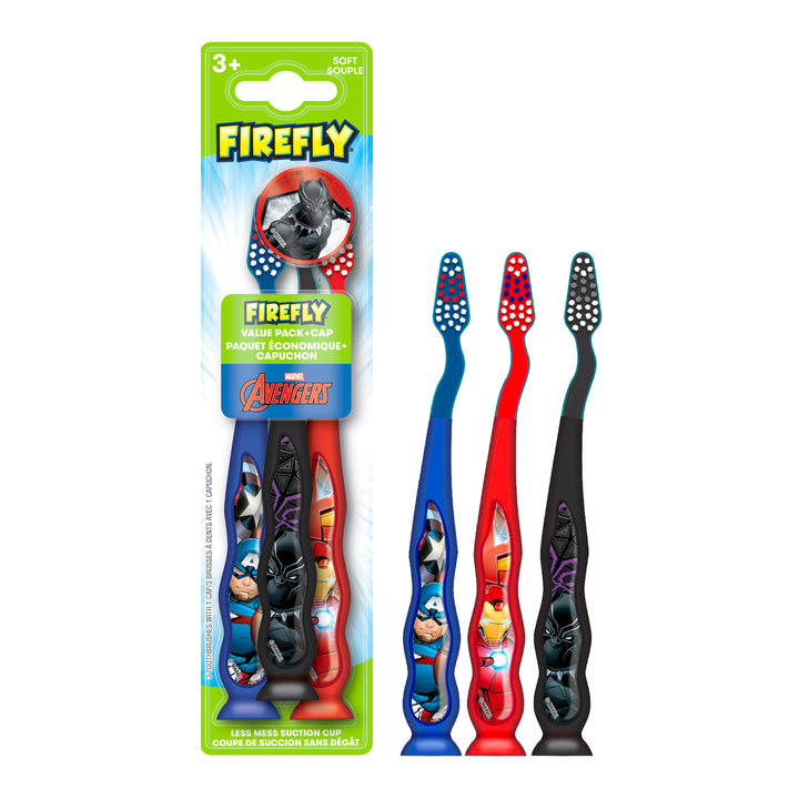 Firefly Kids Oral Care Travel Kit, Avengers, Soft Bristled Toothbrush, Ages 3+, 3 Count