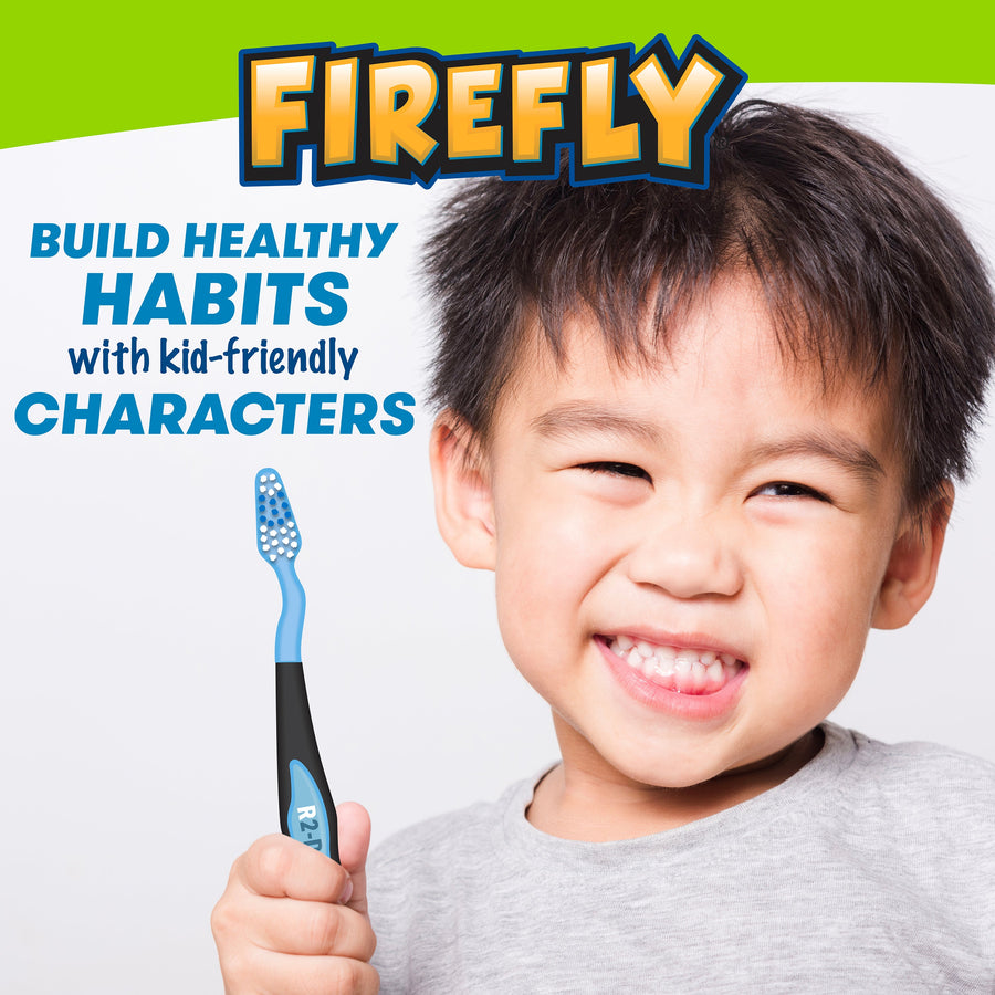 Child holding Star Wars toothbrush. Build healthy habits with kid-friendly characters