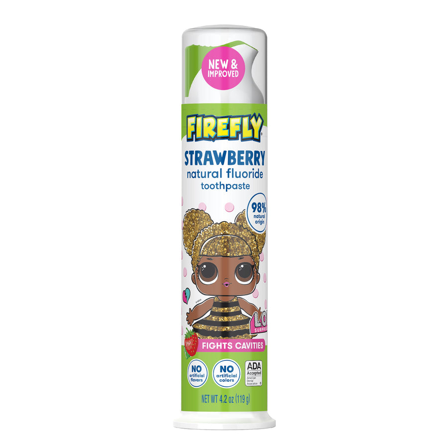 Firefly Kids L.O.L. Surprise! Anti-Cavity Natural Fluoride Toothpaste, Strawberry Flavo