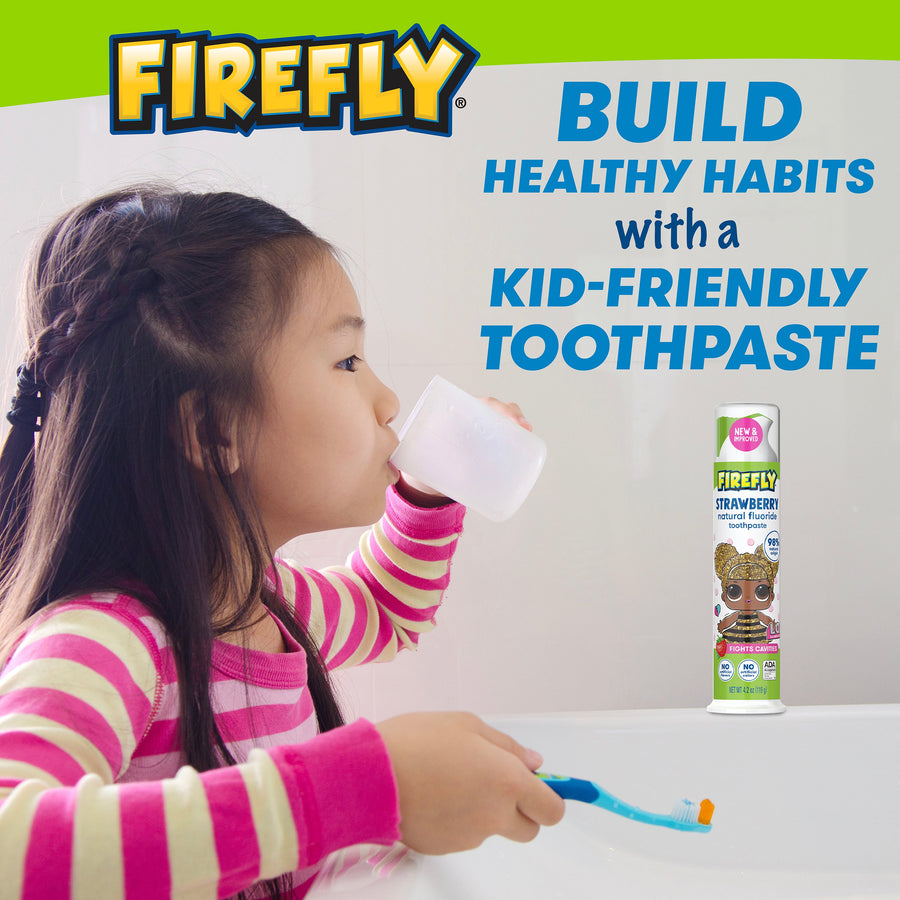 Firefly Toothpaste Logo Firefly Kids L.O.L. SURPRISE! Anti-Cavity Natural Fluoride Toothpaste,